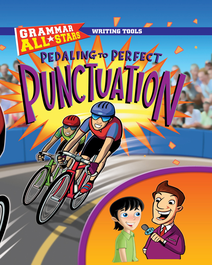 Book cover for Pedaling to Perfect Punctuation by Gail Herman